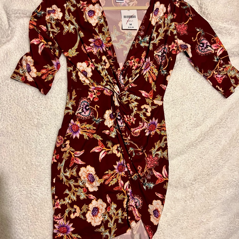 V neck Bodycon 3/4 sleeve